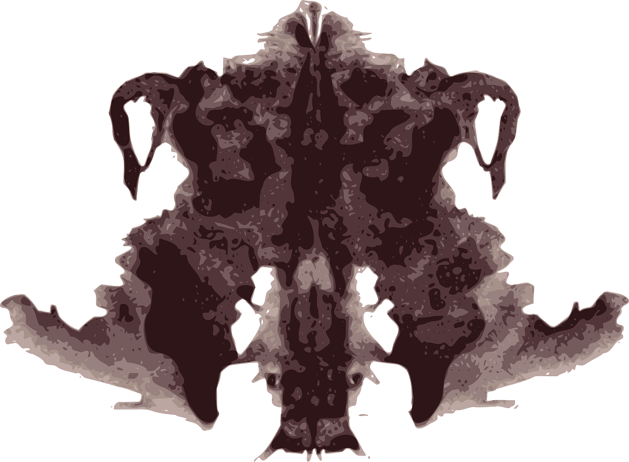 Maroon ink blot