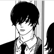 drawing of a person with long black hair reaching their ears wearing a suit.